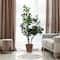 American Art Decor 5ft Artificial Pea Tree in Cement Pot Faux Plant